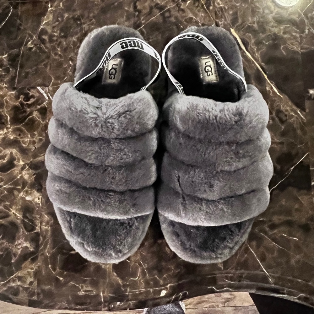 UGG Women's Fluff Yeah Slide Sandals Sheepskin Slingback Slippers
